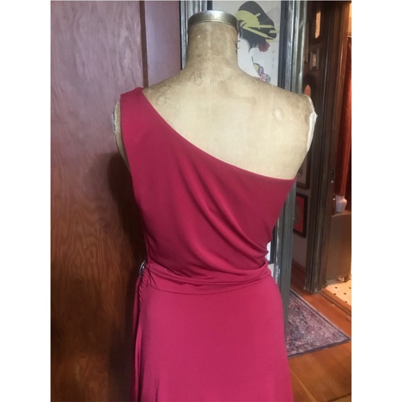 Halston One Shoulder Dress with Attached Belt NWT - Picture 3 of 14